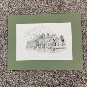 Vintage Clark M. Goff Raleigh Tavern Williamsburg, Virginia '73 Matted Print